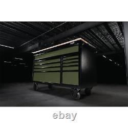 Draper BUNKER Workbench Roller Tool Cabinet, 10 Drawer, 56, Green 08236