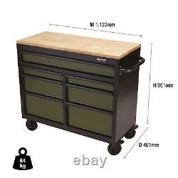 Draper BUNKER Workbench Roller Tool Cabinet, 7 Drawer, 41, Green 08221