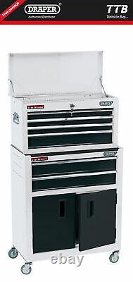Draper Combined Roller Cabinet and Tool Chest, 6 Drawer, 24, White 19576