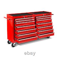 EBERTH Tool cabinet cart wheel trolley tools tray ball bearing slides 14 drawer