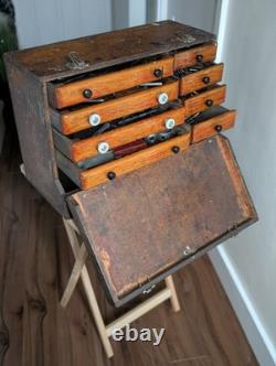 Engineers 8 Drawer Toolbox Cabinet With Tools Vintage 1960s