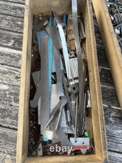 Engineers Oak Tool Cabinet 4 Drawers Incl Vintage Tools, Box Of Tricks, Papers