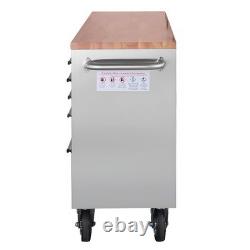 Excel 20 Drawer Stainless Steel Workbench Roller Tool Chest with 2 Tall Cabinet