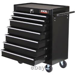 Excel 25 7 Drawer Tool Chest Storage Cabinet with Wheels Black
