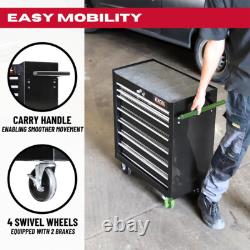 Excel 25 7 Drawer Tool Chest Storage Cabinet with Wheels Black