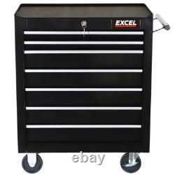 Excel 25 7 Drawer Tool Chest Storage Cabinet with Wheels Black