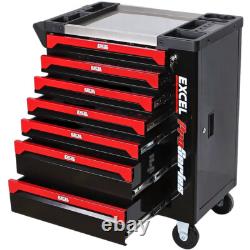 Excel 30 7 Drawers Tool Chest Storage Roller Cabinet Black and Red