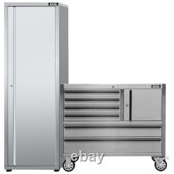 Excel 41inch 6 Drawer Stainless Steel Roller Tool Chest Cabinet & Tall Cabinet