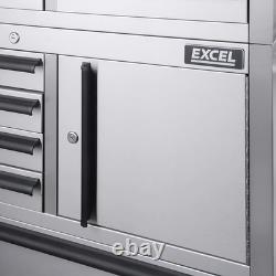 Excel 41inch 6 Drawer Stainless Steel Roller Tool Chest Cabinet & Tall Cabinet
