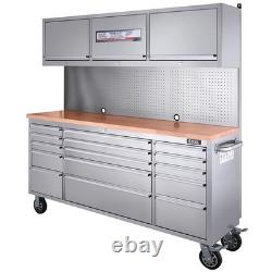 Excel 72Tool Chest Cabinet Workbench 15 Drawer, 3 Upper Cabinet, 1 Tall Cabinet