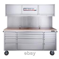 Excel 72Tool Chest Cabinet Workbench 15 Drawer, 3 Upper Cabinet, 1 Tall Cabinet