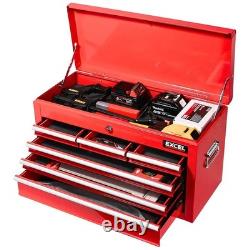 Excel Roller Tool Chest Cabinet 8 Drawers Storage Toolbox Cabinet Mechanics Red