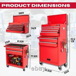 Excel Roller Tool Chest Cabinet 8 Drawers Storage Toolbox Cabinet Mechanics Red
