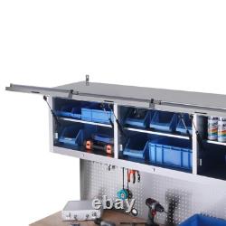 Excel Tool Box Chest Cabinet Steel Work Bench 72 15 Drawer with Upper Cabinets