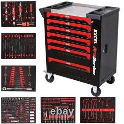 Excel Tool Box With Tools 7 Drawers Roller Cabinet With 249 Piece Tool Kit, 31635
