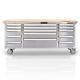 Frontier 72 In. 15-drawer Mobile Workbench Tool Chest Cabinet With Wooden Top