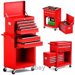 GOFLAME 6 Drawers Rolling Tool Chest High Capacity Tool Storage Cabinet with 4 H