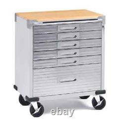 Garage 6 Drawer Rolling Cabinet Workbench Hardwood Top Side Seville 20204B