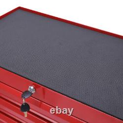 Garage Roller Tool Cabinet Storage Chest Box 7 Drawer Trolley Station with Keys
