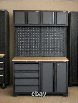 Garage Storage Cupboards Wall Metal Unit Tool Box Drawer Cabinet Workstation Set