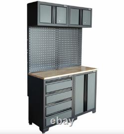 Garage Storage Cupboards Wall Metal Unit Tool Box Drawer Cabinet Workstation Set