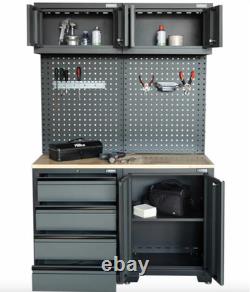 Garage Storage Cupboards Wall Metal Unit Tool Box Drawer Cabinet Workstation Set