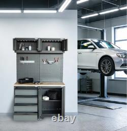 Garage Storage Cupboards Wall Metal Unit Tool Box Drawer Cabinet Workstation Set