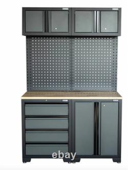 Garage Storage Cupboards Wall Metal Unit Tool Box Drawer Cabinet Workstation Set