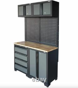 Garage Storage Cupboards Wall Metal Unit Tool Box Drawer Cabinet Workstation Set