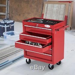 Garage Tool Organizer Rolling Cart Drawers Workshop Storage Trolley Cabinet Red