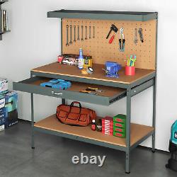 Garage Workbench Drawer Storage Pegboard Tool Box Chest Cabinet Heavy Duty 440kg