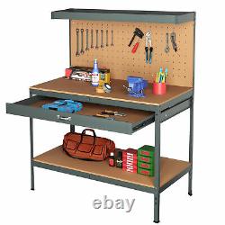 Garage Workbench Drawer Storage Pegboard Tool Box Chest Cabinet Heavy Duty 440kg