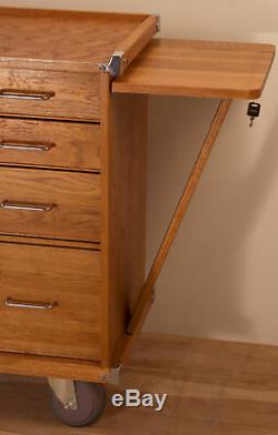 Gerstner International Oak 5-Drawer Roller Cabinet with Ball Bearing Slides R-24