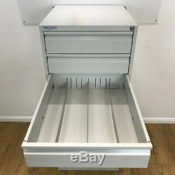 Grey Metal Tool Storage 9 Drawer Unit Filing Cabinet Lockable Heavy Duty