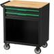 Griplier Tool Cart 2-drawer Storage Cabinet Black Green Alloy Steel