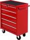 Homcom 5 Drawer Lockable Steel Tool Chest On Wheels Rolling Cabinet Red