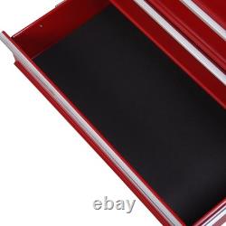HOMCOM 5 Drawer Lockable Steel Tool Chest on Wheels Rolling Cabinet Red