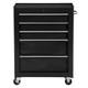 Homcom 5-drawer Lockable Steel Tool Storage Cabinet Wheels Handle 2 Keys Black