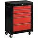 Homcom 5-drawer Lockable Steel Tool Storage Cabinet Wheels Handle 2 Keys Red