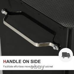 HOMCOM 5 Drawer Lockable Tool Chest Trolley with Wheels Steel Garage Cabinet