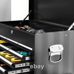 HOMCOM Rolling Tool Chest Lockable Roller Cabinet with with 14 Drawers Red