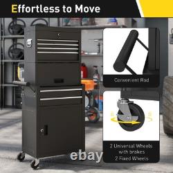 HOMCOM Tool Cabinet with 6 Drawers, 3-in-1 Rolling Tool Chest with Wheels