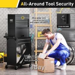 HOMCOM Tool Cabinet with 6 Drawers, 3-in-1 Rolling Tool Chest with Wheels