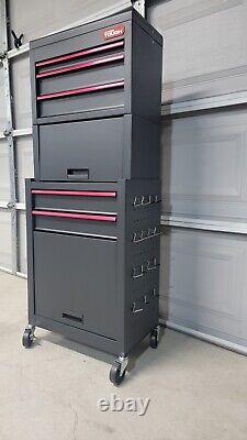 HYPER Tough 5-Drawer Rolling Tool Chest & Cabinet Combo Black