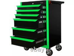 Halfords 27 Workshop Garage 6 Drawer Tool Box Cabinet Neon Green (Dented)