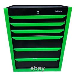 Halfords 27 Workshop Garage 6 Drawer Tool Box Cabinet Neon Green (Dented)