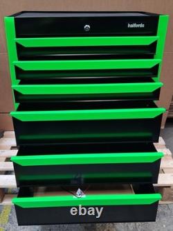 Halfords 27 Workshop Garage 6 Drawer Tool Box Cabinet Neon Green (Dented)