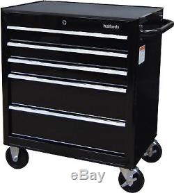 Halfords 5 Drawer Tool Cabinet Lockable Max Load 125kg Storage Garage Black