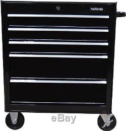 Halfords 5 Drawer Tool Cabinet Lockable Max Load 125kg Storage Garage Black