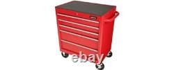 Halfords 5 Drawer Workshop Garage Tool Box Cabinet with Key Lock Red (Dented)
